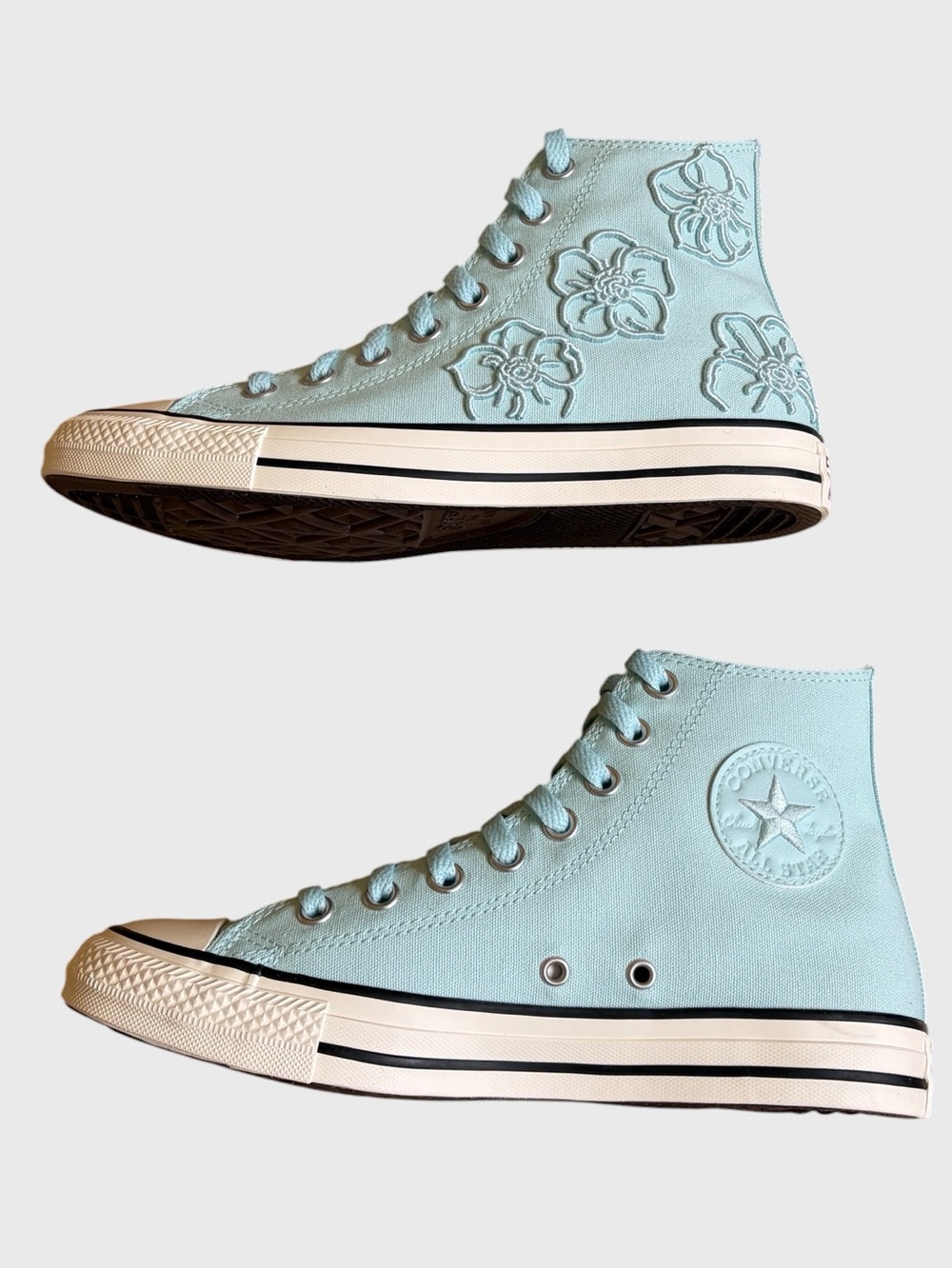 NWB Converse CTAS Hi Floral Sneakers Women's Size 9 Rained Out Blue Pastelcore - Picture 6 of 16